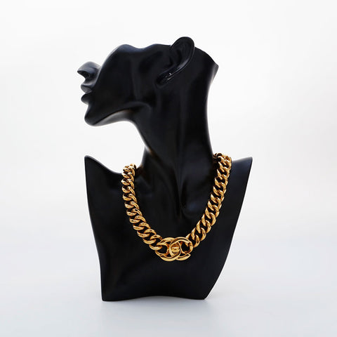 CHANEL Turnlock COCO Mark Choker 95A 1995 Necklace gold WS21523