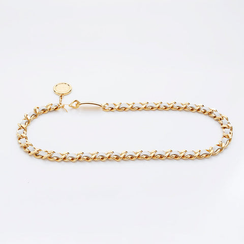 CHANEL Coin Chain Medallion Leather belt gold WS21524