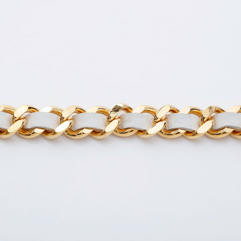 CHANEL Coin Chain Medallion Leather belt gold WS21524