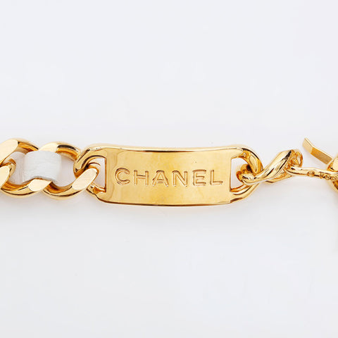 CHANEL Coin Chain Medallion Leather belt gold WS21524