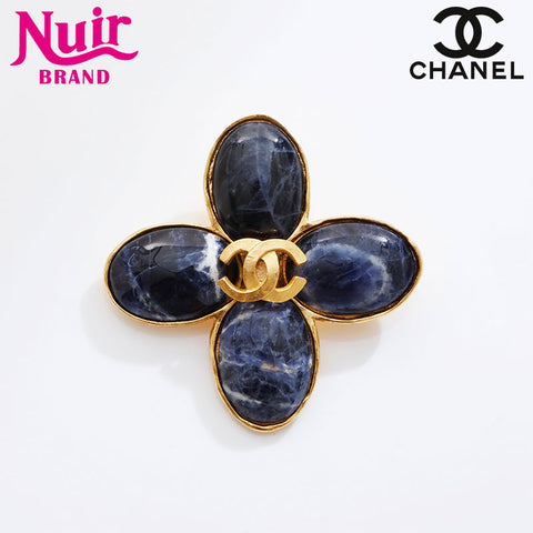 CHANEL COCO Mark Stone 95A Brooch blue WS21528