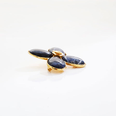 CHANEL COCO Mark Stone 95A Brooch blue WS21528