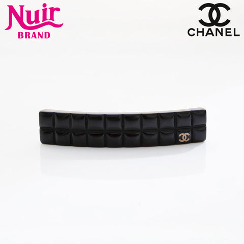 CHANEL COCO Mark Chocolate Bar Barrette hair accessory black WS21530