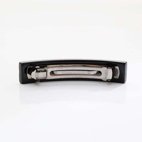 CHANEL COCO Mark Chocolate Bar Barrette hair accessory black WS21530