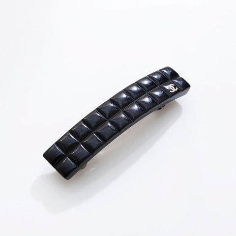 CHANEL COCO Mark Chocolate Bar Barrette hair accessory black WS21530