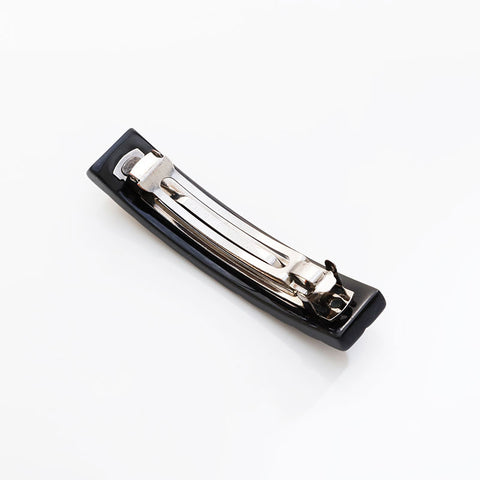 CHANEL COCO Mark Chocolate Bar Barrette hair accessory black WS21530