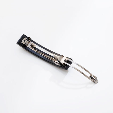 CHANEL COCO Mark Chocolate Bar Barrette hair accessory black WS21530