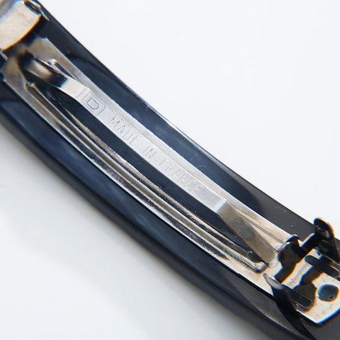 CHANEL COCO Mark Chocolate Bar Barrette hair accessory black WS21530