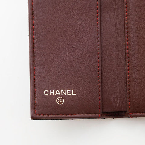 CHANEL No. 26 Caviar Skin Compact COCO Mark 2017-2018 Tri-fold wallet black WS21535
