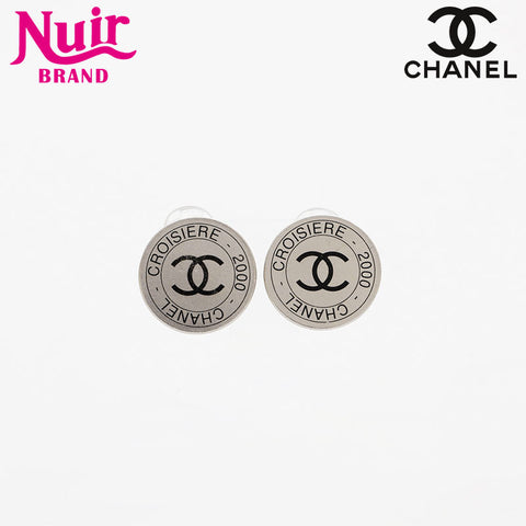 CHANEL 00C Round COCO Mark 2000 Earring Silver WS21537
