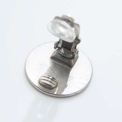 CHANEL 00C Round COCO Mark 2000 Earring Silver WS21537