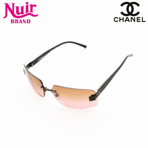 CHANEL Rimless COCO Mark Gradient Lens sunglasses black WS21538
