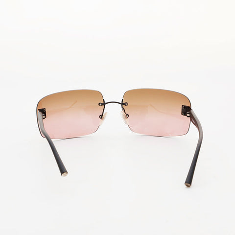 CHANEL Rimless COCO Mark Gradient Lens sunglasses black WS21538