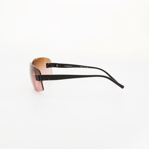 CHANEL Rimless COCO Mark Gradient Lens sunglasses black WS21538