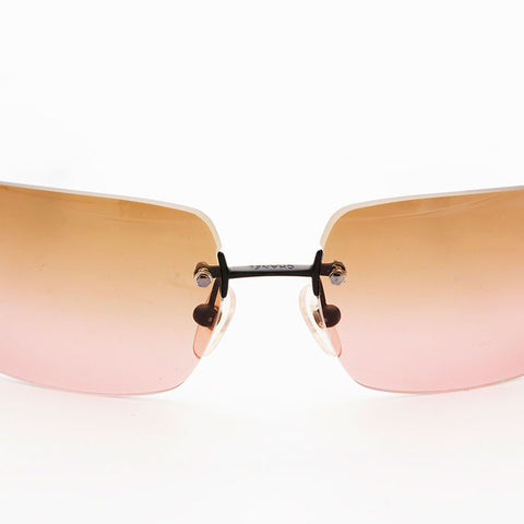 CHANEL Rimless COCO Mark Gradient Lens sunglasses black WS21538