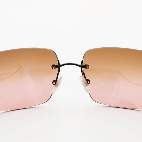 CHANEL Rimless COCO Mark Gradient Lens sunglasses black WS21538
