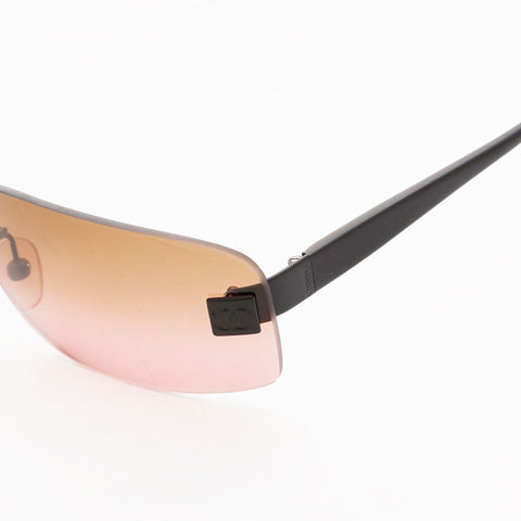 CHANEL Rimless COCO Mark Gradient Lens sunglasses black WS21538