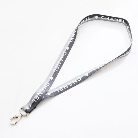 CHANEL Logo COCO Mark Neck Strap Necklace blue WS21540