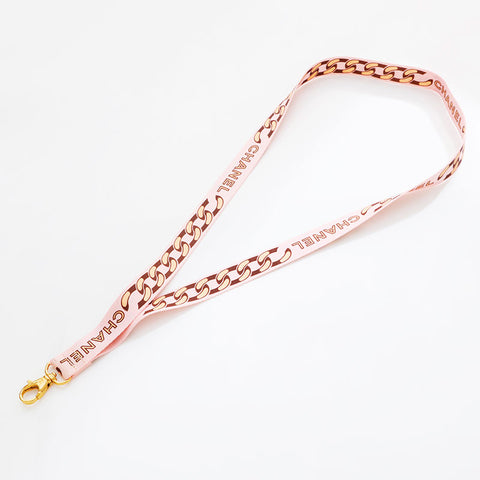 CHANEL Logo COCO Mark Neck Strap Necklace pink WS21541