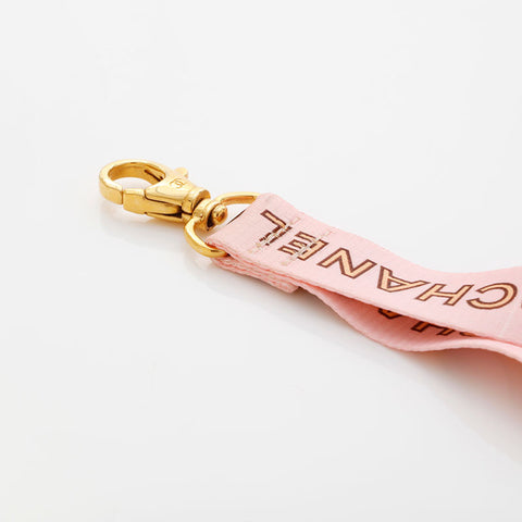 CHANEL Logo COCO Mark Neck Strap Necklace pink WS21541