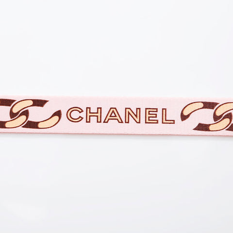 CHANEL Logo COCO Mark Neck Strap Necklace pink WS21541