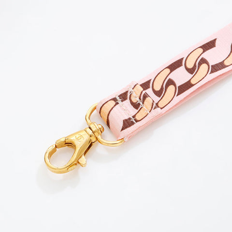 CHANEL Logo COCO Mark Neck Strap Necklace pink WS21541