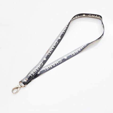 CHANEL Logo COCO Mark Neck Strap Necklace blue WS21542