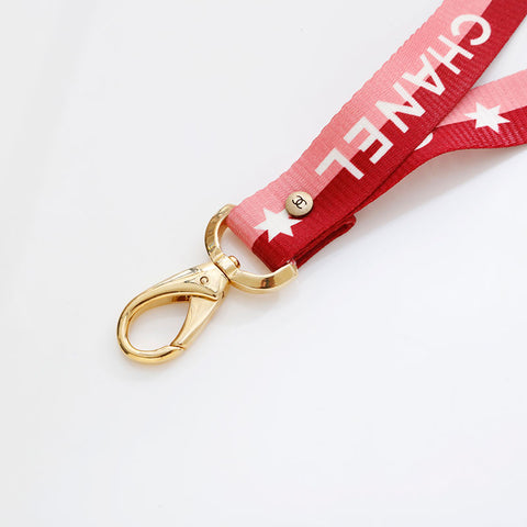 CHANEL Logo COCO Mark Neck Strap Necklace pink WS21543