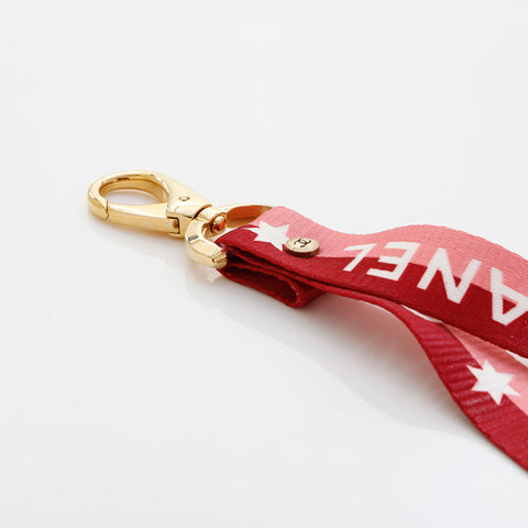 CHANEL Logo COCO Mark Neck Strap Necklace pink WS21543