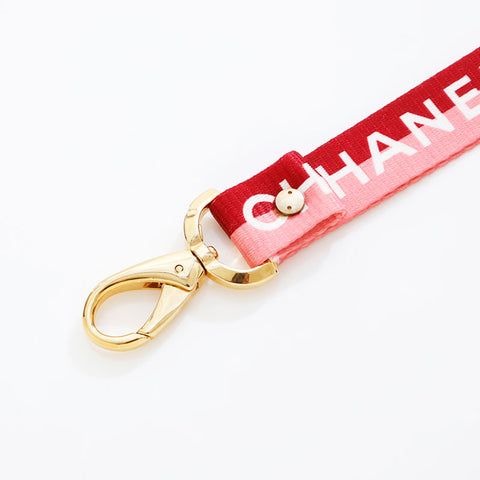 CHANEL Logo COCO Mark Neck Strap Necklace pink WS21543