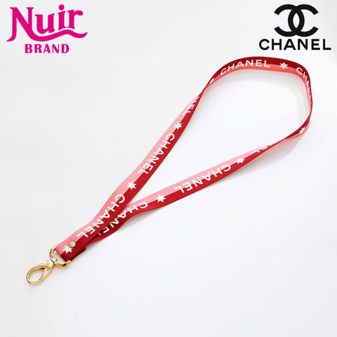 CHANEL Logo COCO Mark Neck Strap Necklace pink WS21544