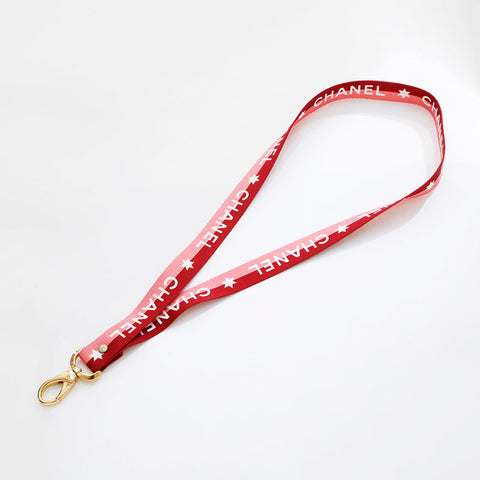 CHANEL Logo COCO Mark Neck Strap Necklace pink WS21544
