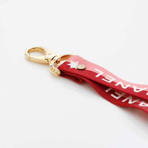 CHANEL Logo COCO Mark Neck Strap Necklace pink WS21544