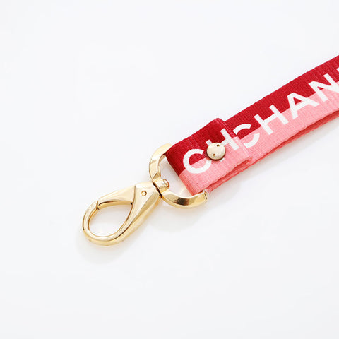 CHANEL Logo COCO Mark Neck Strap Necklace pink WS21544