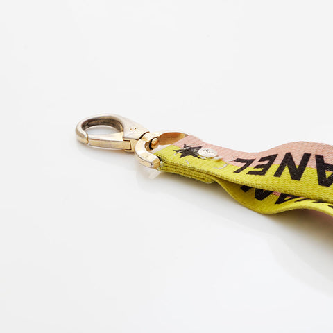 CHANEL Logo COCO Mark Neck Strap Necklace yellow WS21545