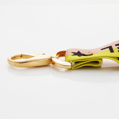 CHANEL Logo COCO Mark Neck Strap Necklace yellow WS21546