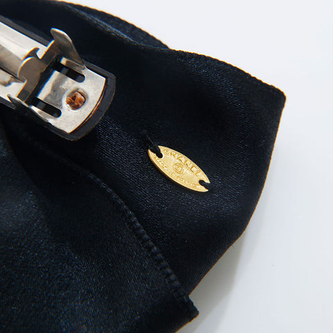 CHANEL COCO Mark Ribbon Hair Clip hair accessory black WS21547
