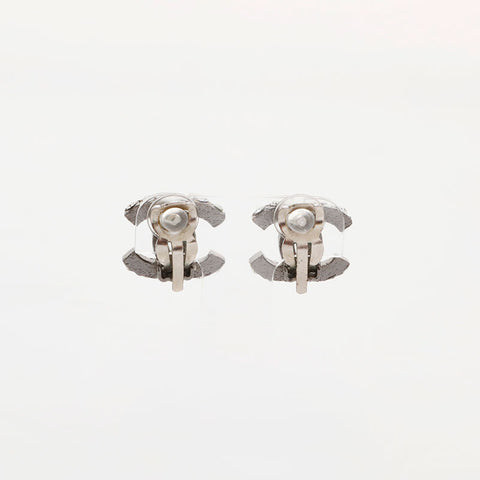 CHANEL COCO Mark rhinestone Earring Silver WS21550