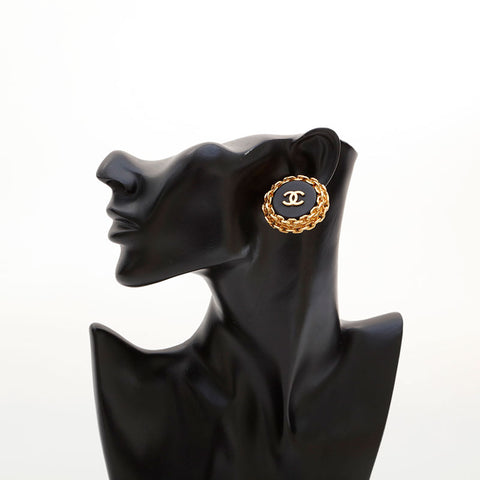 CHANEL 2cc9 1994 Large COCO Mark Earring gold WS21551