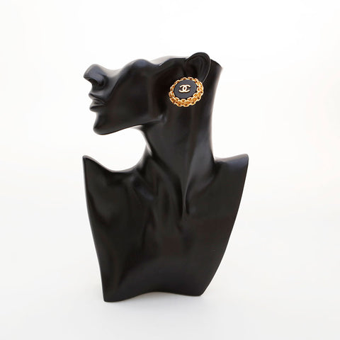 CHANEL 2cc9 1994 Large COCO Mark Earring gold WS21551