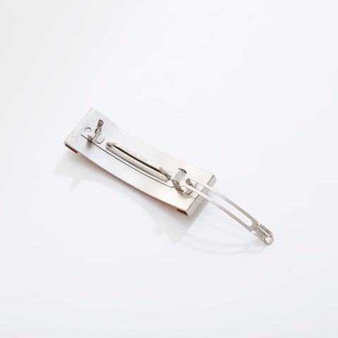 CHANEL 01P 2001 Logo Barrette hair accessory Silver WS21553