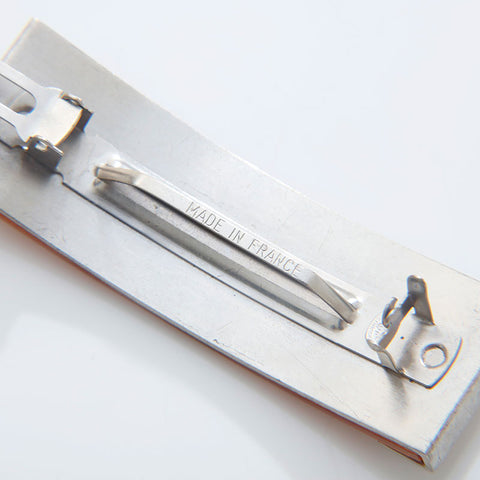 CHANEL 01P 2001 Logo Barrette accessoire pour cheveux Argent WS21553
