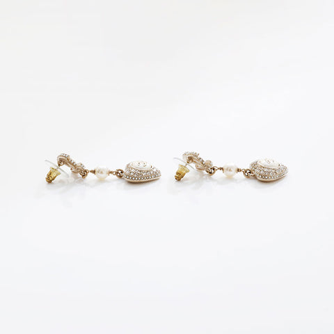 CHANEL Heart COCO Mark Rhinestone C22B 2022 Pierce gold WS21555