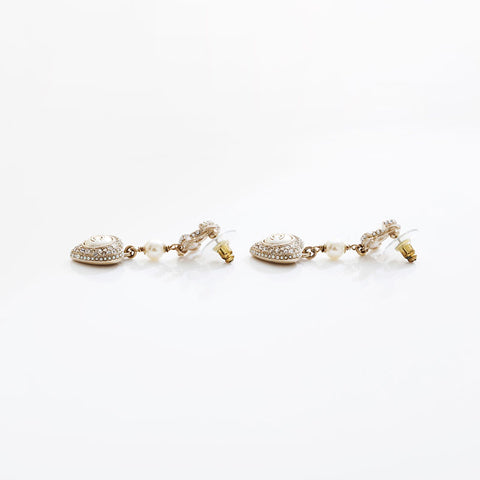 CHANEL Heart COCO Mark Rhinestone C22B 2022 Pierce gold WS21555