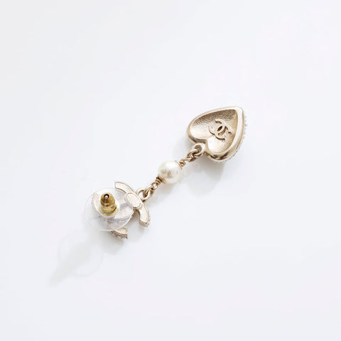 CHANEL Heart COCO Mark Rhinestone C22B 2022 Pierce gold WS21555