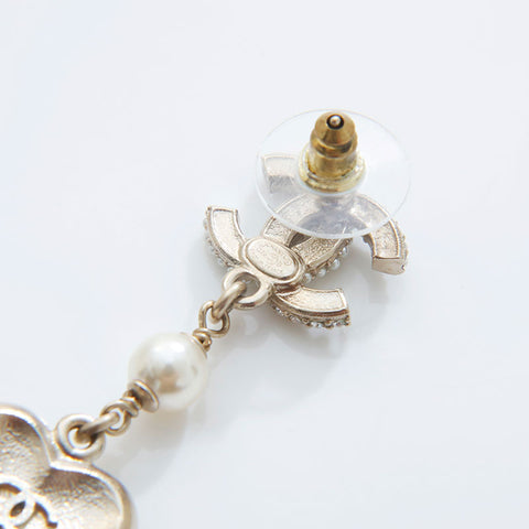 CHANEL Heart COCO Mark Rhinestone C22B 2022 Pierce gold WS21555