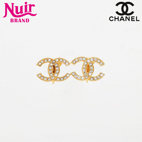 CHANEL COCO Mark rhinestone Earring gold WS21558