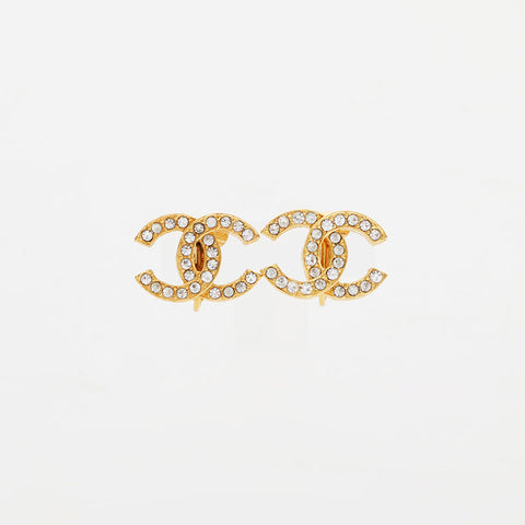 CHANEL COCO Mark rhinestone Earring gold WS21558