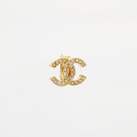 CHANEL COCO Mark rhinestone Earring gold WS21558