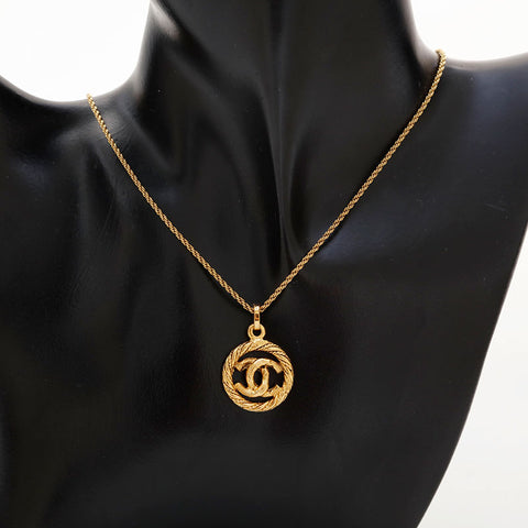 CHANEL COCO Mark round Necklace gold WS21559
